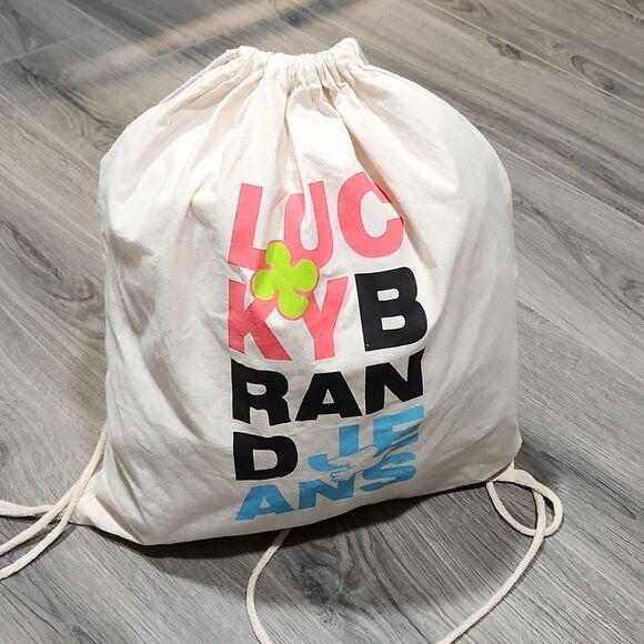 EUC Lucky Brand Canvas Drawstring Backpack - Picture 1 of 7